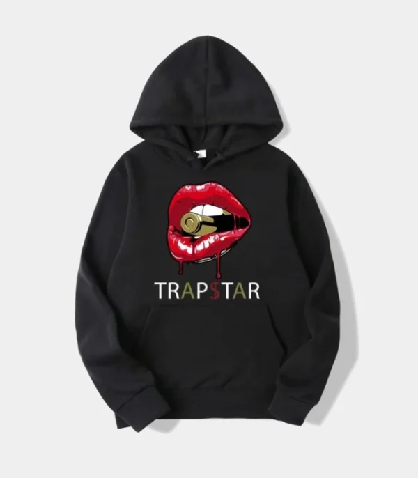 Felpa Trapstar Red Lips Nera